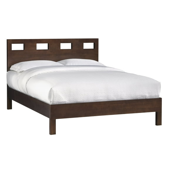 Ranshaw Contemporary E King Platform Bed in Mocha Brown Mahogany
