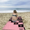thumbnail image 3 of PATLOLLAV Microfiber Beach Towel for Adult , Pink and Black Plaid Quick Dry Pool Bath Towel Oversized Lightweight Compact Sand Free Travel Towel for Swimming Camping 71x35 in, 3 of 5