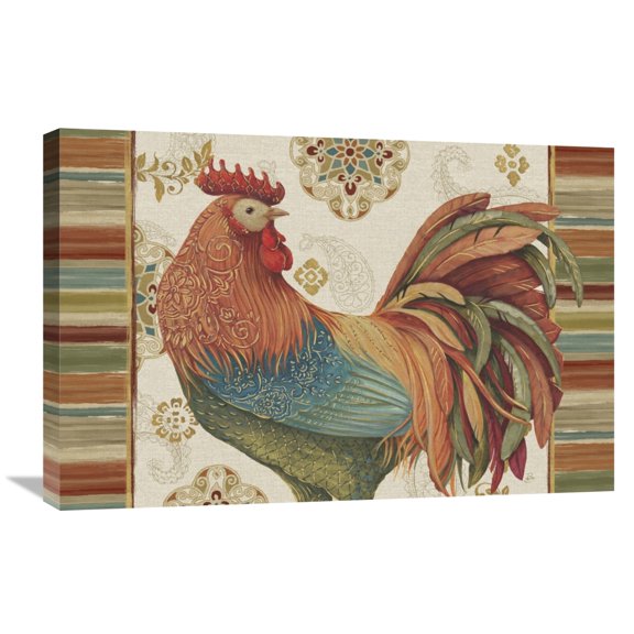 Global Gallery Daphne Brissonnet 'Rooster Rainbow IA' Canvas Wall Art