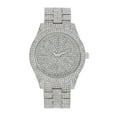 thumbnail image 2 of Charles Raymond Bling'ed Out Sophisticated Diamond Ritzy Iced Sporty Faux Chrono Decor Luxury Timepiece – ST10576-Cuban Silver, 2 of 7