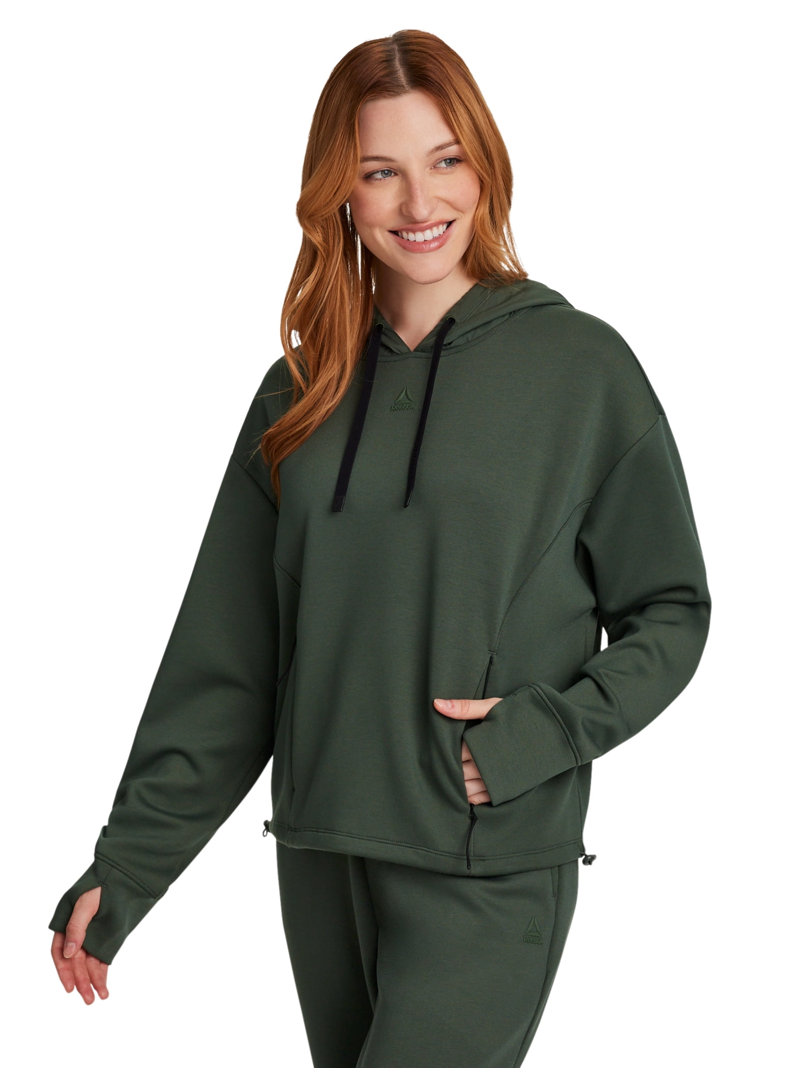 Reebok Women's Momentum Hoodie with Bungee Cinched Bottom, Sizes XS-XXXL