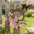 thumbnail image 4 of YingYouFu Spring Artificial Tulip Bow Wreath, Home Decoration Door Hanger Ornament, Faux Flower Rattan Wreath for Wall Hanging Front Door Garden Entryway Pink, 4 of 6