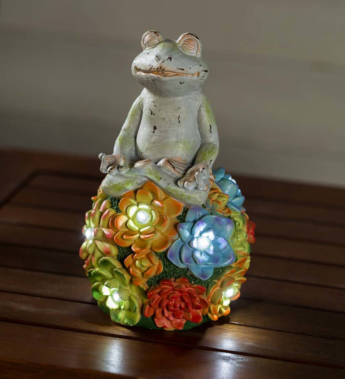 Solar Frog on Succulents Garden Sculpture, Frog - Walmart.com - Walmart.com