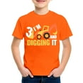 thumbnail image 4 of WUXIAN Toddler Shirt Short Sleeve Excavator Graphic Solid Color Tee Shirts Tops,Orange,3-4 Years, 4 of 4