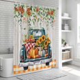 thumbnail image 6 of Sunflowers Pumpkins Shower Curtain, Waterproof Shower Curtains for Bathroom, Truck Country Botanical Plaid Washable Fabric Bathtub Curtain Set Bath Decor with 12 Hooks 48"x72", 6 of 8