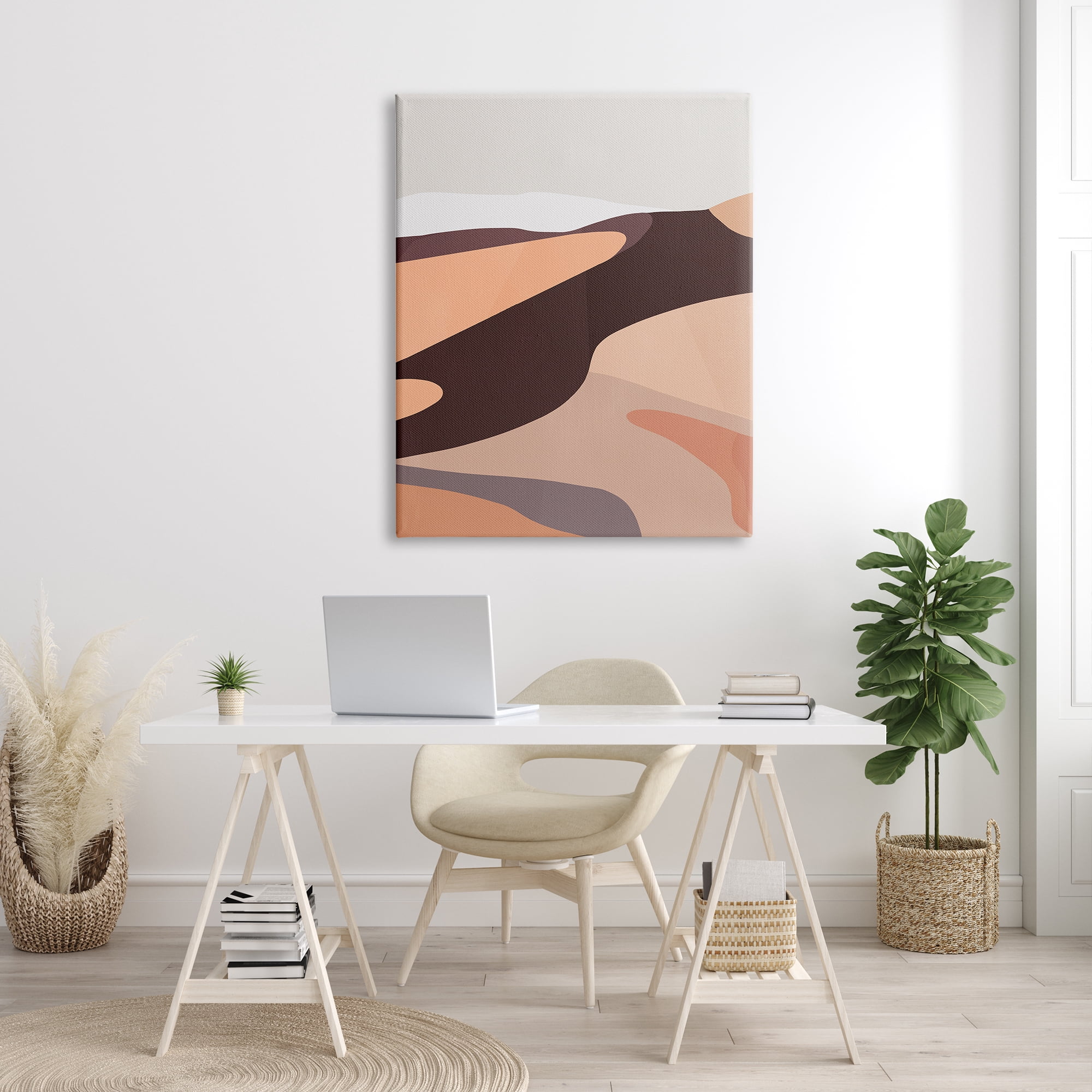 Stupell Industries Modern Desert Dune Abstraction Terracotta Sand Waves Landscape Painting Gallery Wrapped Canvas Print Wall Art, 36 x 48