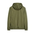 thumbnail image 4 of WREESH Mens Solid Windbreaker Jacket Lightweight Hooded Jacket Fall Casual Loose Windproof Outerwear Outdoor Sunscreen Jogging Jacket Olive Green, 4 of 4