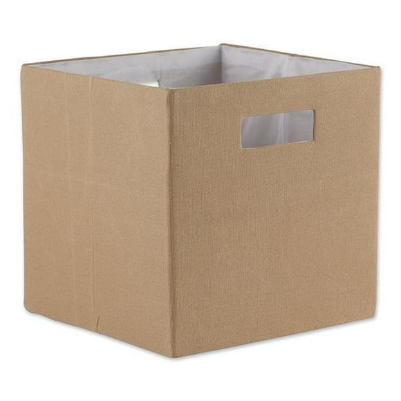 Design Imports CAMZ12915 11 x 11 x 11 in. Solid Polyester Cube Storage - Stone - Square
