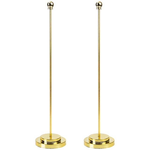 2Pcs Metal Flag Pole for Desktop Meeting Room Flag Stick Holder Small Flag Pole Adornment