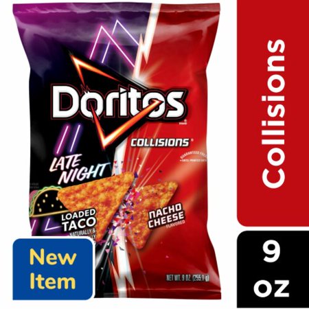 Doritos Collisions Nacho Cheese and Late Night Taco Flavored Tortilla Chips 9 oz Packaging May Vary