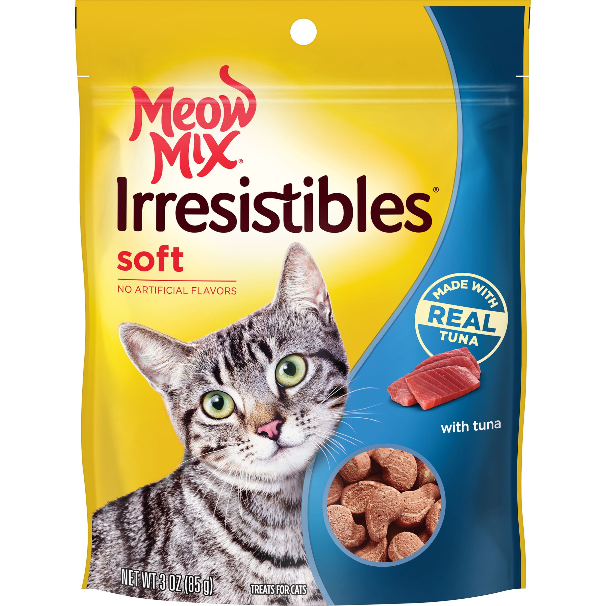 Meow Mix Irresistibles Cat Treats, Soft With Tuna, 3Ounce Bag
