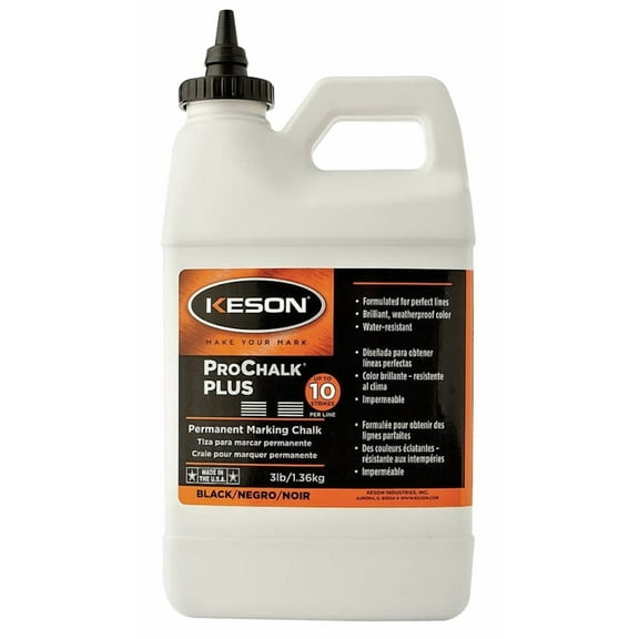 Keson Marking Chalk, Black, Permanent, 3 lb PM103BLACK