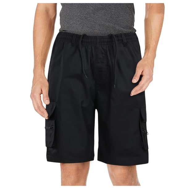 adviicd Jean Shorts Men's Capri Pants Twill Elastic Below Knee Cargo