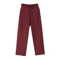thumbnail image 2 of BUIGTTKLOP Womens Plus Size Cotton Linen Pants Drawstring High Waisted Casual Pants Wide Leg fall Beach Trousers, 2 of 6