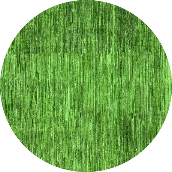 Ahgly Company Indoor Round Abstract Green Modern Area Rugs, 7' Round