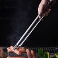 thumbnail image 6 of JIhuahe 17.7 Inch Extra Long Stainless Steel BBQ Tongs,Heavy Duty Grilling Tongs with Locking Grip for Steak, Charcoal, Food Serving,Outdoor Camping Essential,Silver, 6 of 8
