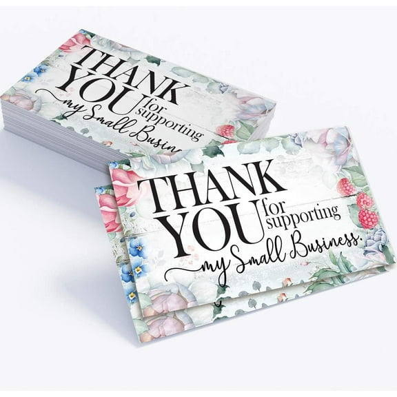Business Thank You Cards - 3.5" x 2" Standard Business Card - Set of 50 - Blank Stationery - Beautiful and Minimalist Business Thank You Cards for Under $10!