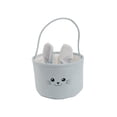 thumbnail image 2 of POLISE Spaces Velvet Easter Bunny Gift Basket – 9x5.5 Inch Handheld Storage Bag, Plush Candy Egg Holder Basket, Spring Holiday Party Favor Tote, Home Decor Organizer Accent, 2 of 6