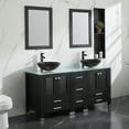 thumbnail image 4 of Wonline 60" Modern Design Solid Wood Bathroom Vanity Cabinets w/Vessel Sinks & Mirrors, 4 of 5