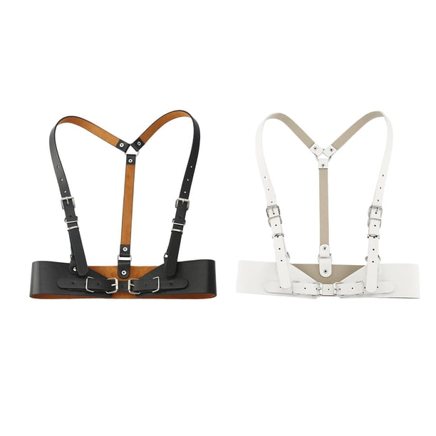 2pcs PU Leather Women's Waist Belt Underbust Corset Steampunk StyleA Baoblaze none