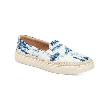 

CHARTER CLUB Womens Blue Toile Jute Detailing Twin Side Gore Cushioned Ashlee Round Toe Platform Slip On Athletic Sneakers 6 M