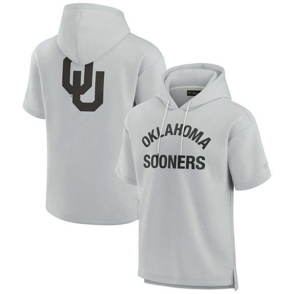 Unisex Fanatics Gray Oklahoma Sooners Elements Super Soft Fleece Short Sleeve Pullover Hoodie