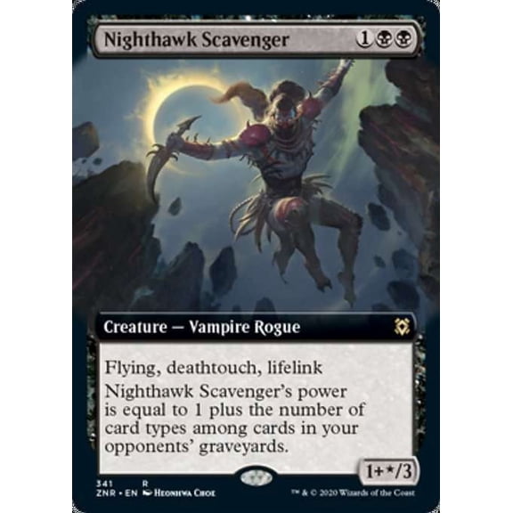 MtG Zendikar Rising Rare Nighthawk Scavenger (FOIL Extended Art) #341