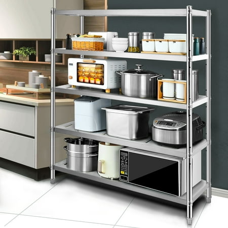 

BENTISM Garage Shelf Heavy Duty Shelving 5-Tier 47.2x17.7x70.9in Stainless Steel
