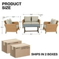 thumbnail image 5 of AE Outdoor Linden 4-Piece Patio Furniture Conversation Set, Steel and Wicker with Beige Cushions, 5 of 7