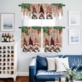 thumbnail image 2 of Christmas Gnomes Kitchen Curtains Sets for Windows 36 Inch Length, Xmas Pine Tree Balls Cardinal Birds Holiday Rod Pocket Window Treatments Tier Curtains and Valances Set for Bedroom/Bathroom, 2 of 8