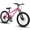 Pink, variant on 24 Inch Mountain Bike for Teenager, 7 Speed Mountain Bicycle with Front Suspension, Front Disc Brake and Rear V-Brake, Carbon Steel Frame Outdoor Cycling City Bike, Blue