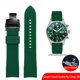 thumbnail image 3 of Correa de reloj de goma con extremo curvo de 20 mm y 22 mm para Casio EFR-303, Mido, Omega, Longines, Tissot, Seiko, Heuer, correa verde y naranja, 3 of 5
