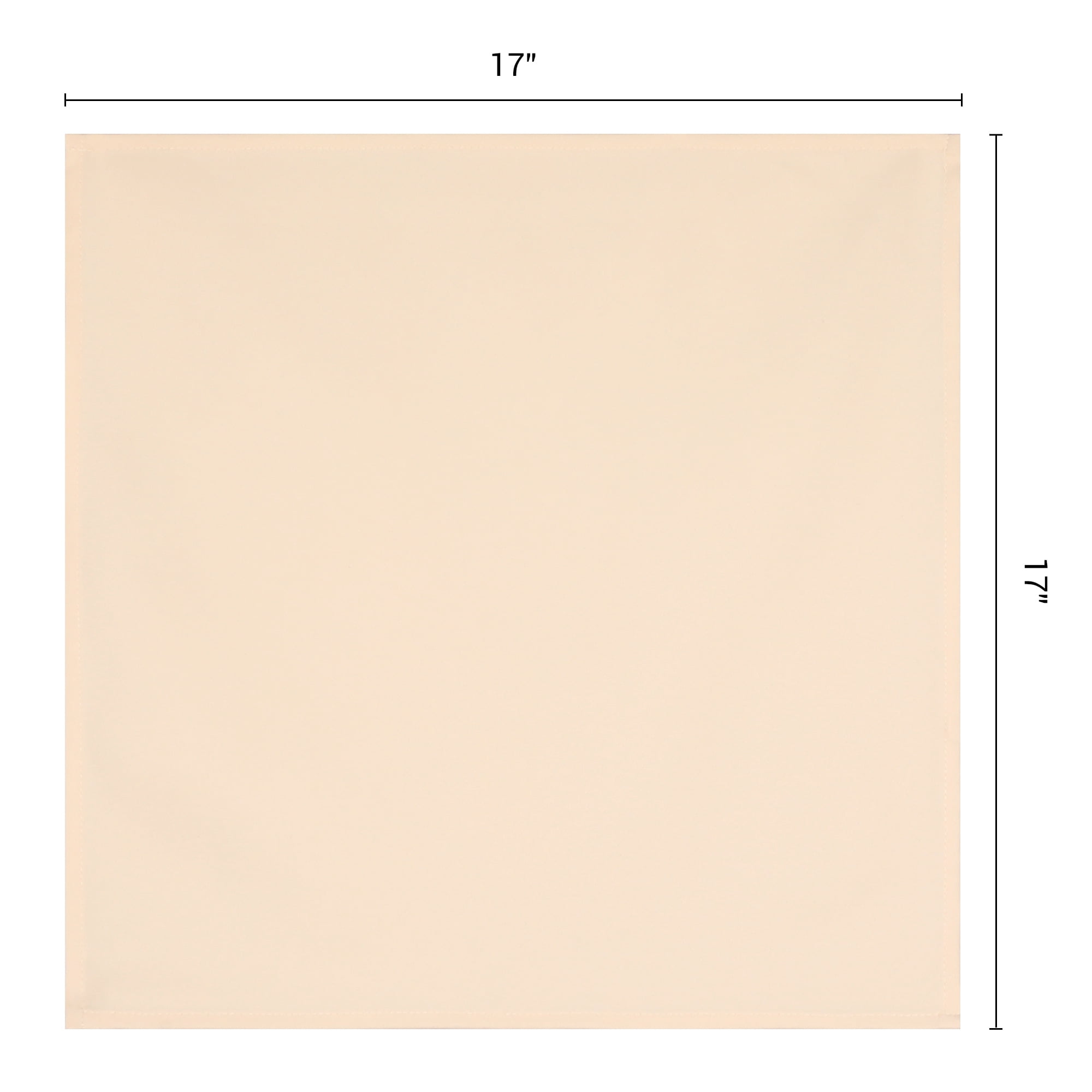 Unique Bargains 12Pcs  Washable Reusable Party Cloth Napkins Champagne 17x17inch