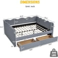 thumbnail image 2 of avobird Cozy Gingham Daybed with 2 Storage Drawers Queen Size Sofa Bed for Living Room, Sleeper Sofa with USB Port and Adorable Wave Shaped, Linen Fabric, Navy Blue, 2 of 8