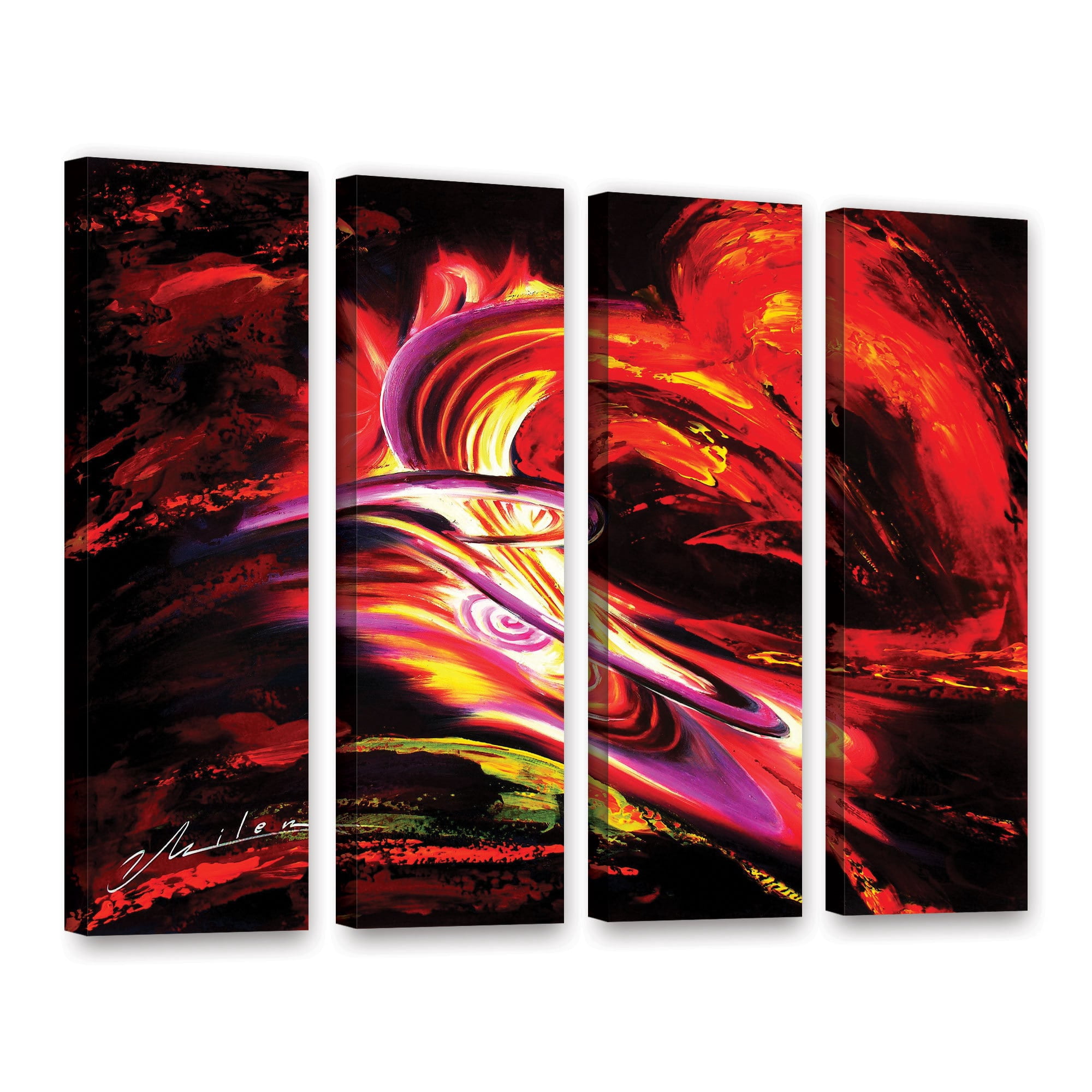 ArtWall Milen Tod "Flair" 4-Piece Gallery-Wrapped Canvas Set