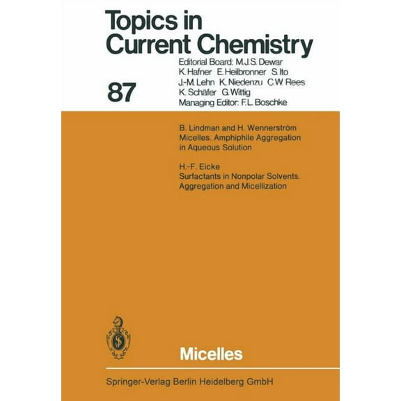 Topics in Current Chemistry Micelles, Book 87, (Paperback)