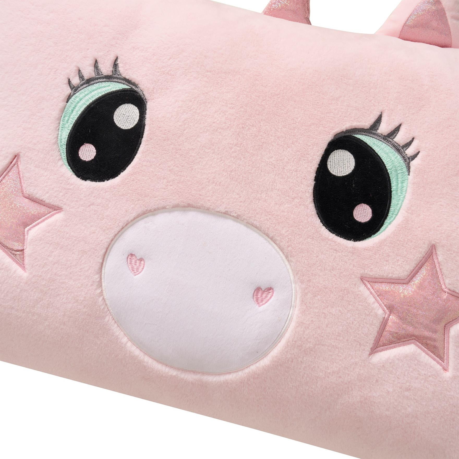 Olivia & Finn 20" x 30" Pink Unicorn Kids Decorative Body Pillow