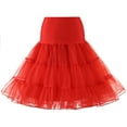 thumbnail image 4 of Flmtop Retro Women Solid Color Wedding Bridal Underskirt Crinoline Tutu Tulle Petticoat, 4 of 10