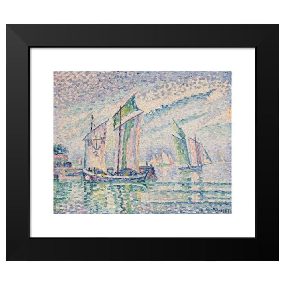 Paul Signac 23x20 Black Modern Framed Museum Art Print Titled - Le Chenal De La Rochelle (1927)