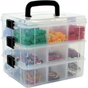 Bins & Things Toy Organizer With 18 Adjustable Compartments Compatible with Calico Critter, Hot Wheels, Lego Storage Organizer