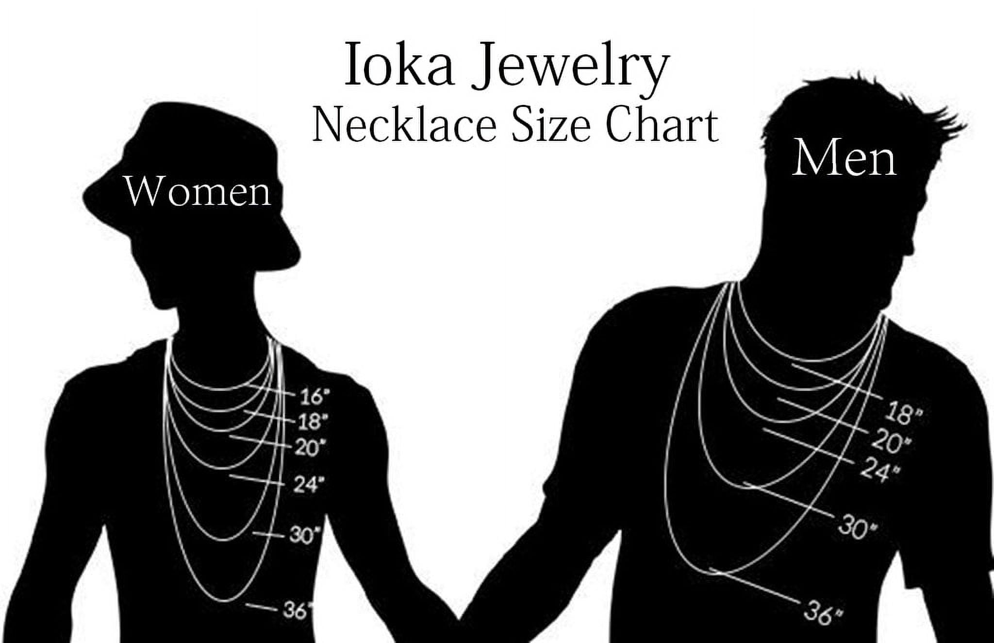Ioka - 14K White Solid Gold 1.2mm Singapore Chain Necklace with Spring Ring Clasp - 18"