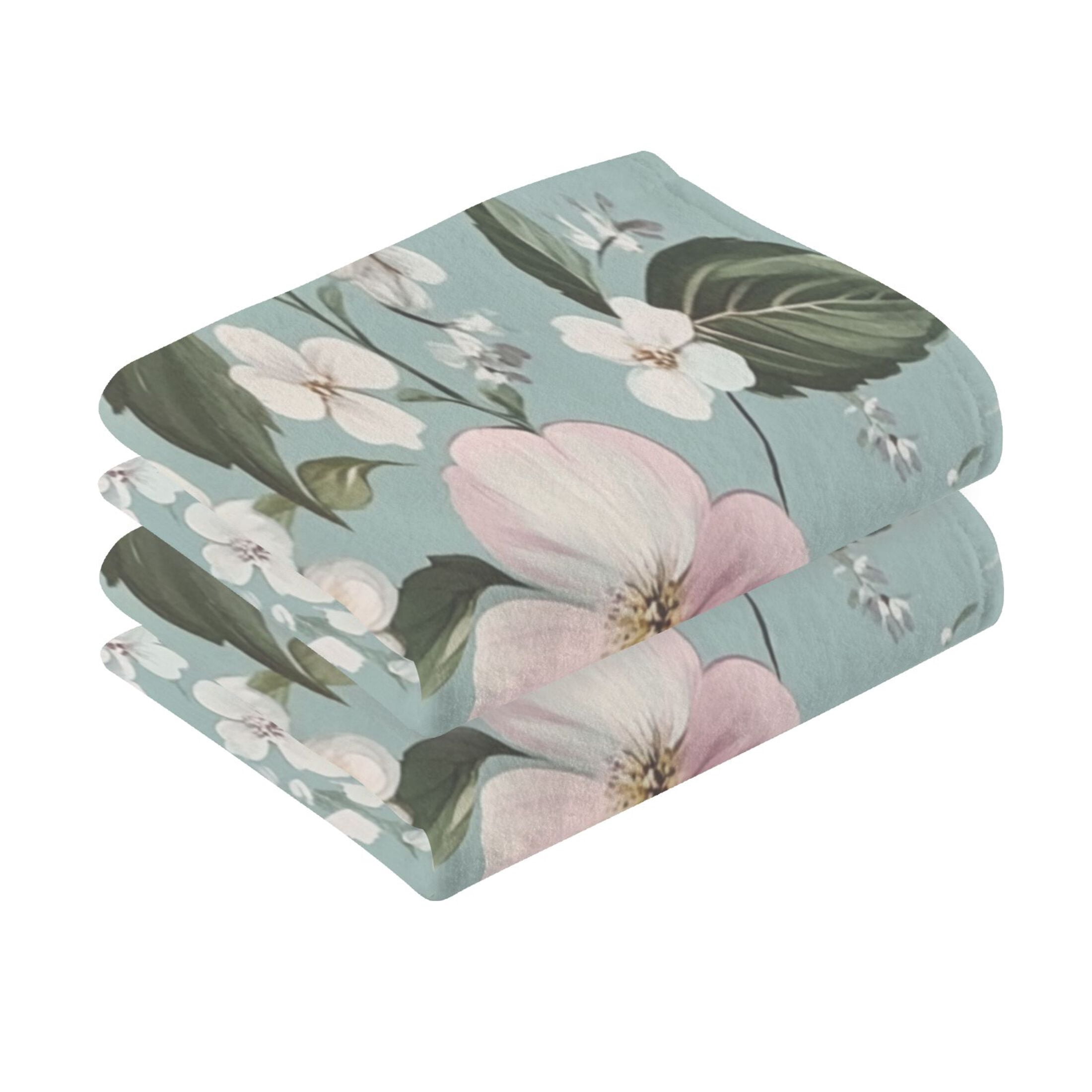 Cotton Towel Two-Piece 16x28 Inch One Sizex2 Face Towel Set Towel Set Cotton Hand Bath Towel Bathroom Beach Colorful Flower