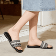 thumbnail image 4 of GJPBGK Women's Pearl Beaded Slide Sandals Casual Summer Flat Sandals Fashion Embellished Slip-On Sandals Comfortable Open Toe Slippers for Beach Travel & Everyday Wear, 4 of 8