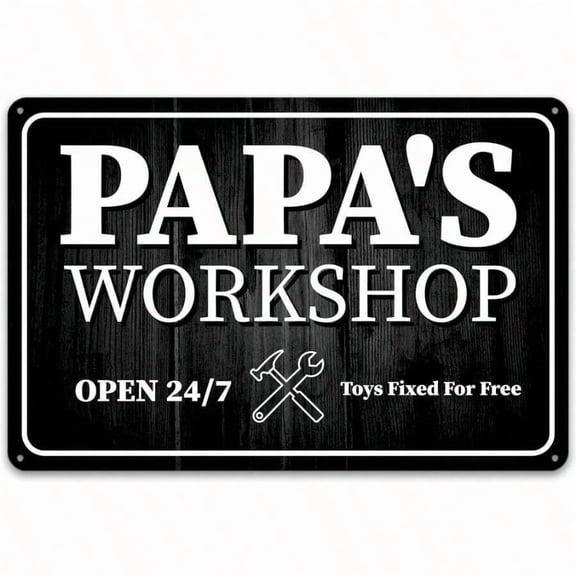 Papa's Workshop Metal Sign Vintage Home Decor Garage Decor For Men Wall Decorations Tool Poster Man Cave Decor Accessories Signs Grandpa And Papa Gifts 12"X8"