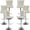 Beige, Silver Base, variant on Orange Velvet Bar Stools Set of 6 - Adjustable Swivel Counter Height Chairs with Tufted Back and Nailhead Trim for Kitchen Island (Orange, Matte Metal, 6 Pcs)