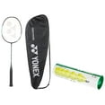 thumbnail image 1 of Yonex Graphite Badminton Racquet ASTROX LITE 27i G4, 77 Grams, 30 Lbs Tension, Colour - Blue, Grip Size - 3 3/4 Inches + MAVIS10 Nylon Shuttlecock, Yellow, Pack Of 6 (Green Cap), 1 of 1