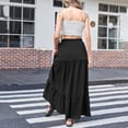 thumbnail image 6 of Women's Summer Balck Maxi Skirt, Side Split Flowy Long Boho Skirts Pencil Skirt for Women Black M, 6 of 9