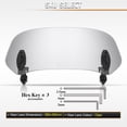thumbnail image 3 of Adjustable 180° Motorcycle Windshield Extender - Universal Clip-On 36.5×15.5cm Transparent PC Lens with Rubber Pads, Reduces Wind Noise & Enhances Riding Comfort, Fits 3-5mm Windshields/Fairings for, 3 of 6