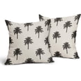 thumbnail image 2 of Black Palm Tree Pillow Covers 18X18 InchTropical Coconut Trees Coastal Plants Decorative Pillow Cases Set of 2 Summer Retro Cotton Linen Throw Pillows Home Decor for Sofa Couch Cushion Outdoor, 2 of 6