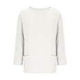 thumbnail image 4 of VISALY Women's Linen Long Sleeve Crewneck Tunic Shirt Loose Fit Casual Pullover Tops with Pockets Plain Wrinkle Free Blouses Long Blouses Dressy Casual Lightweight Spring Fall Shirts White Xxl, 4 of 6